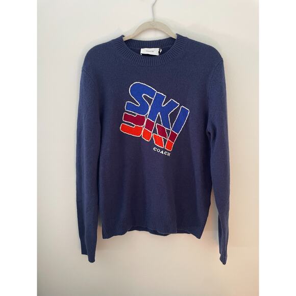 Coach Ski Intarsia Sweater In Recycled Wool And Recycled Cashmere Mens M - Picture 8 of 8